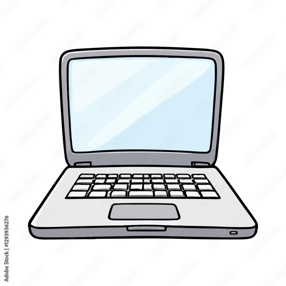 Cute laptop vector illustration isolated on white background Cute laptop vector illustration isolated on white background