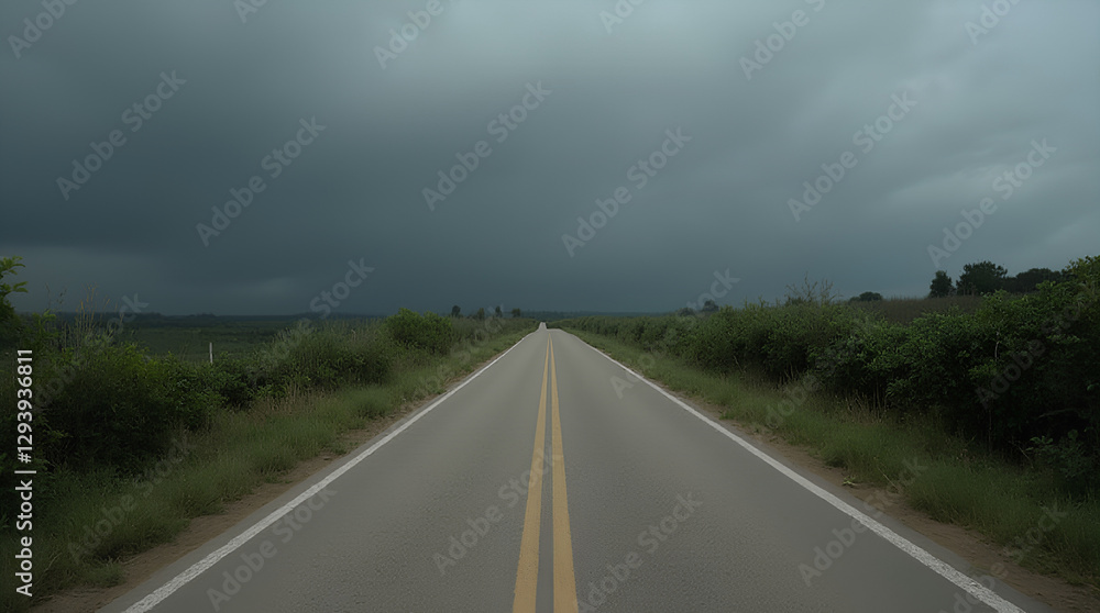 Naklejka premium storm clouds over the road