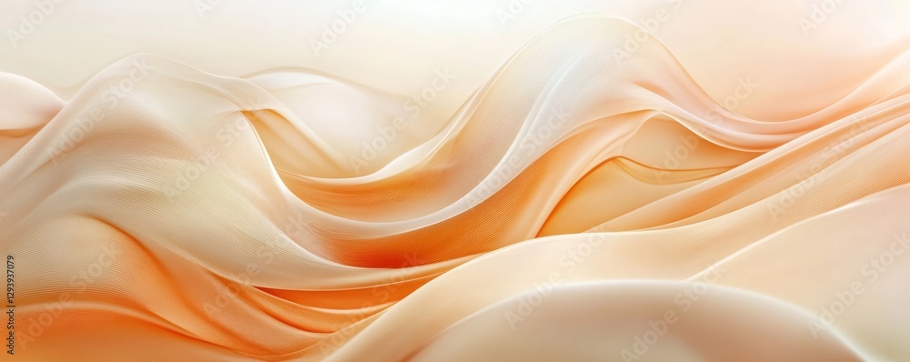 Fototapeta premium Smooth elegant orange and beige waves creating an abstract background