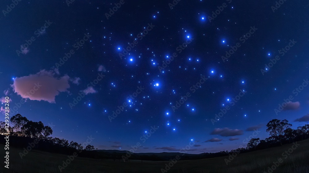 Night sky with stars over a field Night sky with stars over a field