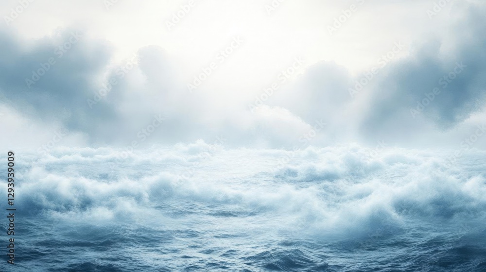 Stormy Ocean Waves With Gray Clouds Stormy Ocean Waves With Gray Clouds