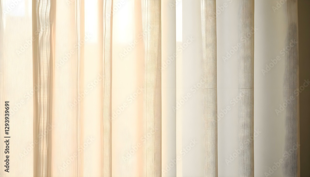 Fototapeta premium a close up of a curtain with a cat on the window sill