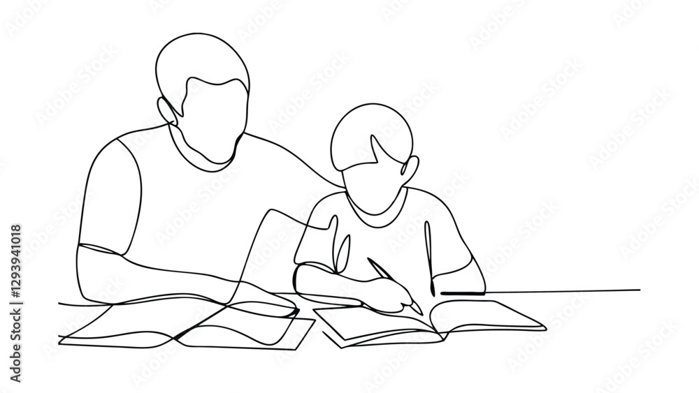 Father and Son Studying Together Homework Help, Education, Support, Learning Father and Son Studying Together Homework Help, Education, Support, Learning