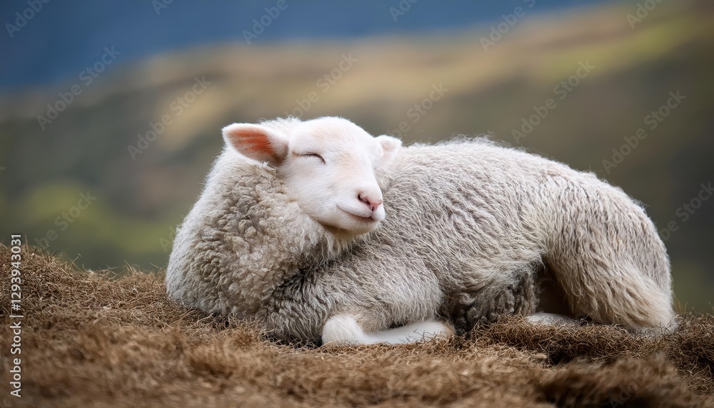 Adorable Sheep Sleeping in Fluffy Wool Dreamy Pastoral Scene Showcasing Soft Textures and a Peaceful Atmosphere, Perfect for Home Decor or Digital Art Inspiration Adorable Sheep Sleeping in Fluffy Wool Dreamy Pastoral Scene Showcasing Soft Textures and a Peaceful Atmosphere, Perfect for Home Decor or Digital Art Inspiration