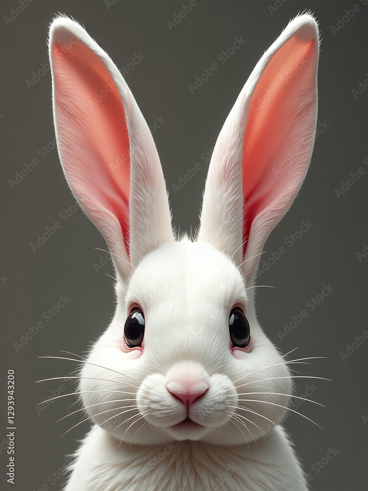 Obraz premium The Rabbit Ears Are Isolated From Each Other Allowing Them To Move Independently In Opposite Directions.