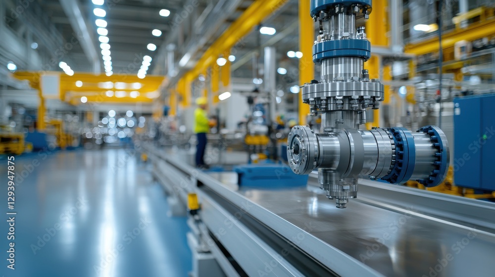 Fototapeta premium Industrial pipeline and pressure gauge oil refinery close-up view