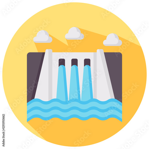 dam vector round flat icon