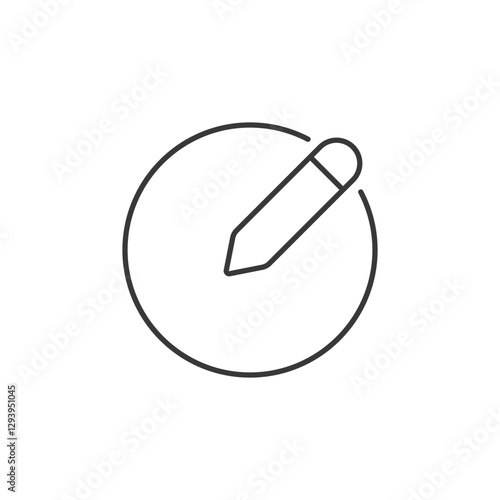 A streamlined edit icon, featuring a pencil within a circle. Ideal for digital interfaces, it signifies editing or creating content, enhancing user experience with its clear and intuitive design