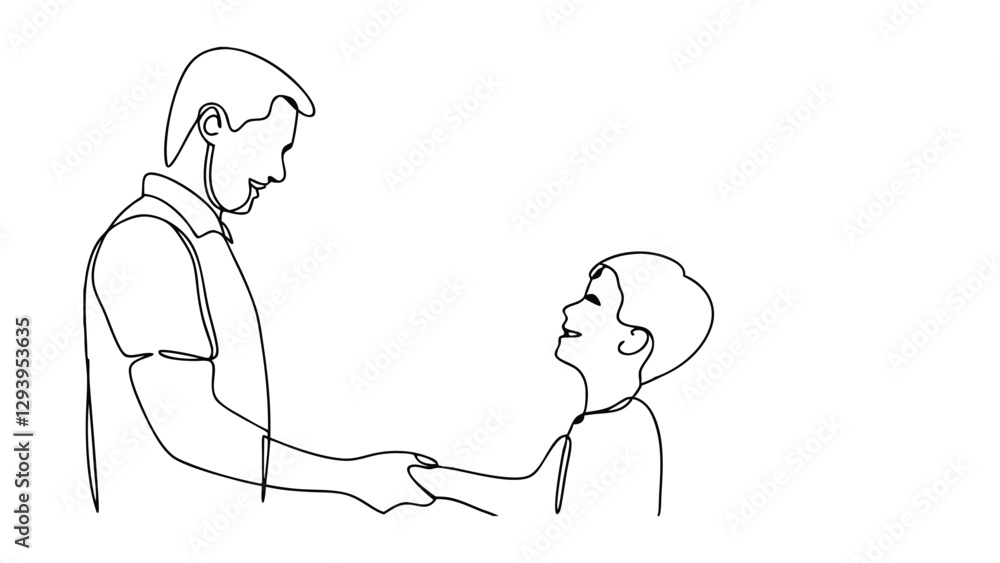 Father Son Bonding A SingleLine Drawing of Love and Care Father Son Bonding A SingleLine Drawing of Love and Care