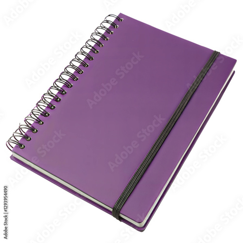 Elegant Purple Spiral-Bound Notebook, notebook and pen
