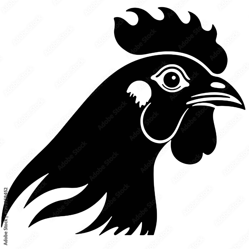 Fototapeta premium rooster head vector illustration