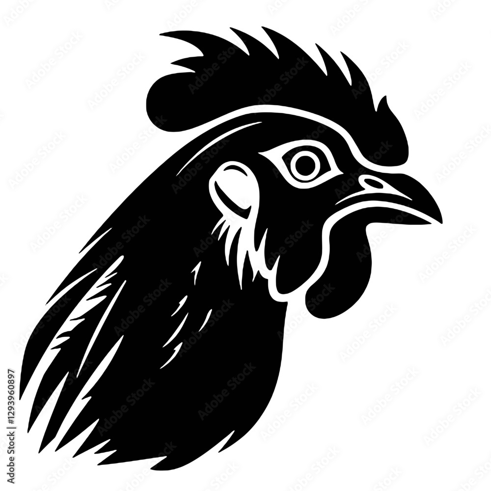Obraz premium rooster head vector