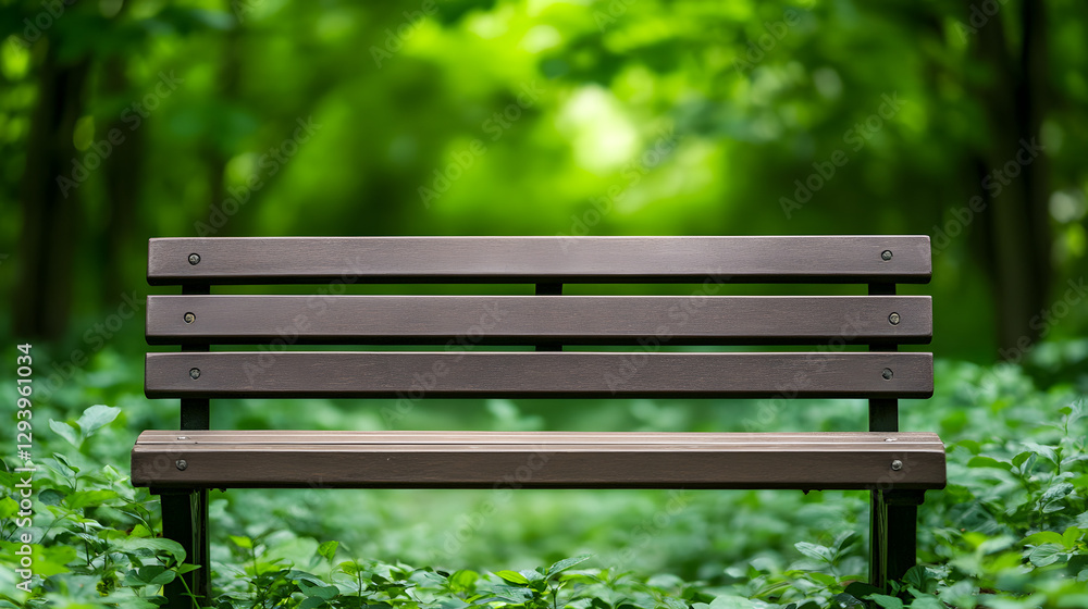 Park Bench Surrounded by Lush Greenery in a Centered Composition
Park Bench Surrounded by Lush Greenery in a Centered Composition