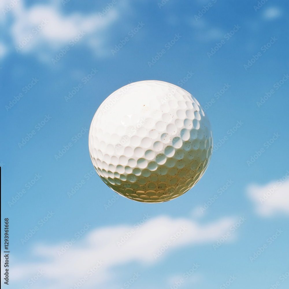 Golf ball in flight golf course sport action outdoor dynamic view Golf ball in flight golf course sport action outdoor dynamic view