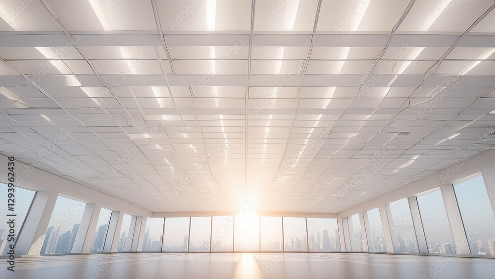 2. **Uprisen View of a White Ceiling with Neon Bulbs** 2. **Uprisen View of a White Ceiling with Neon Bulbs**