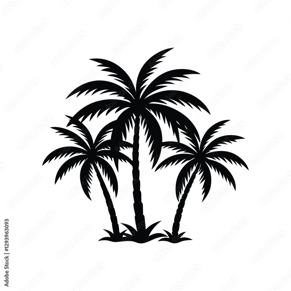 Obraz premium Palm Tree Silhouette Vector Design