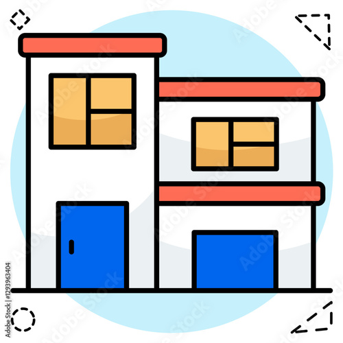 A flat design icon of hotel reception