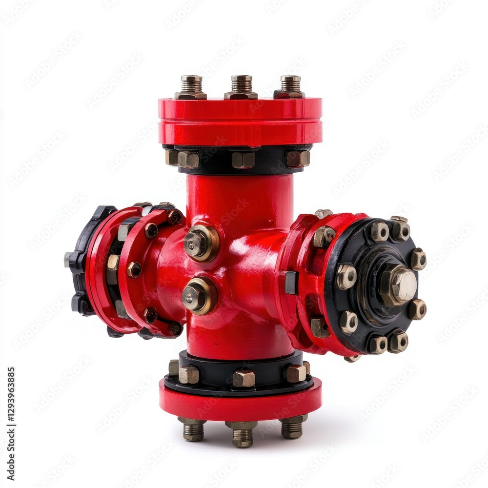 Professional image of an oil well safety blowout preventer with a seamless white background, perfect for branding, packaging, and advertising, designed to prevent uncontrolled oil spills Professional image of an oil well safety blowout preventer with a seamless white background, perfect for branding, packaging, and advertising, designed to prevent uncontrolled oil spills
