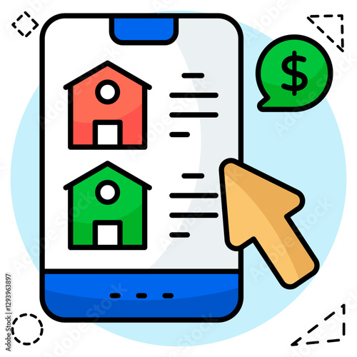A flat design icon of hotel reception