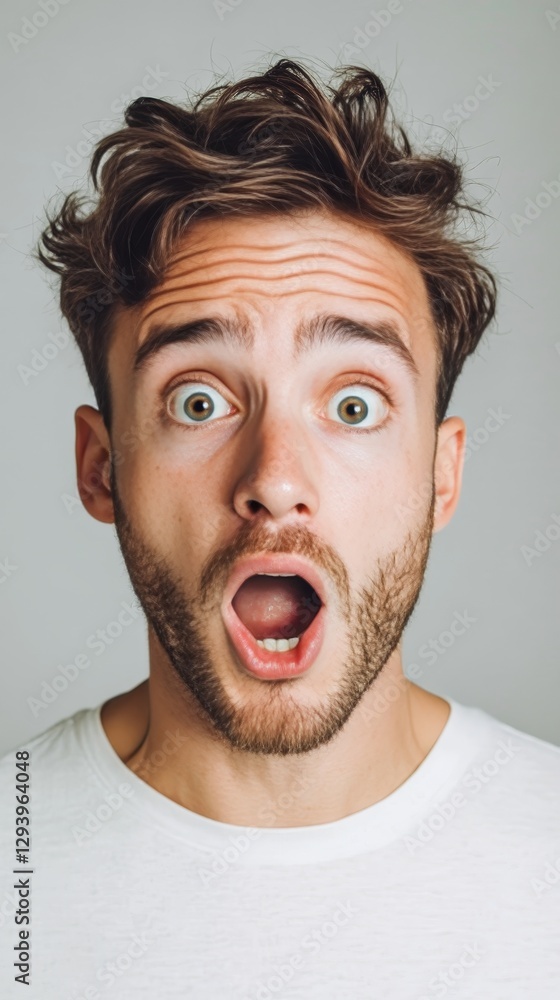 Astonished Man Portrait - A Shocked Expression Astonished Man Portrait - A Shocked Expression