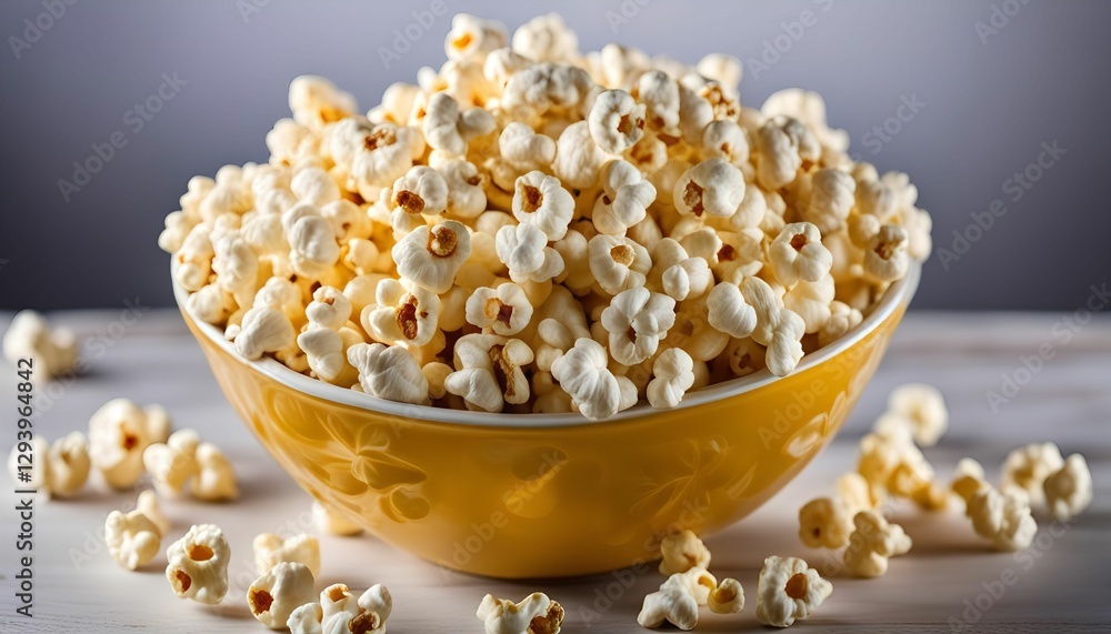 Popcorn in a Yellow Bowl Popcorn in a Yellow Bowl