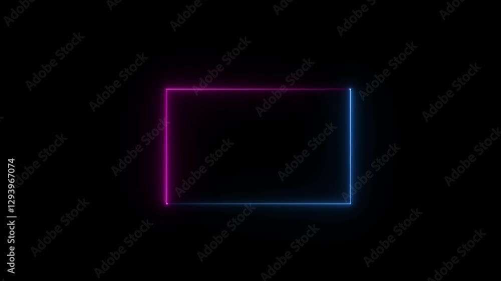 Rectangle gradient glowing neon light frame .abstract ultraviolet blue neon light square frame on dark night background Rectangle gradient glowing neon light frame .abstract ultraviolet blue neon light square frame on dark night background