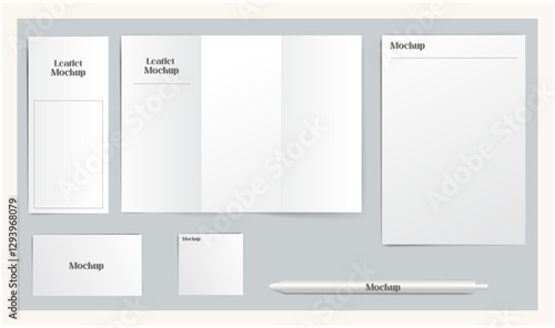 Mockup for logo leaflet design letterhead pencil nad card design
