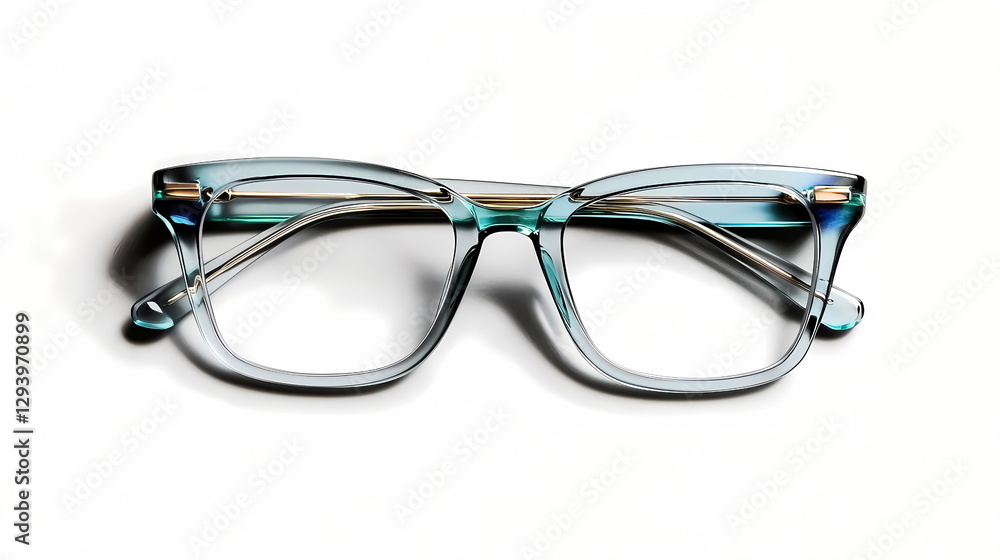 Stylish eyeglasses frame lying on white background Stylish eyeglasses frame lying on white background
