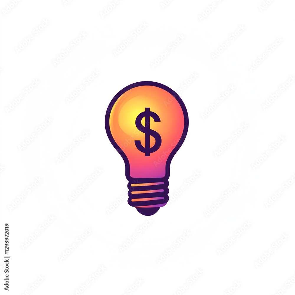 A bright yellow light bulb with a transparent dollar sign inside for financial creativity A bright yellow light bulb with a transparent dollar sign inside for financial creativity