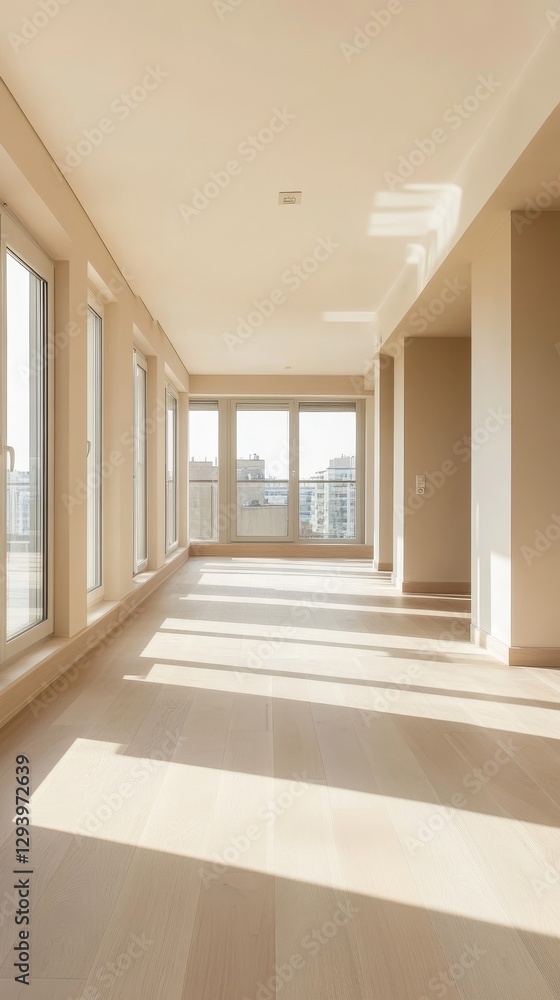 Empty Modern Apartment with City View: A Luxurious Interior Design Empty Modern Apartment with City View: A Luxurious Interior Design