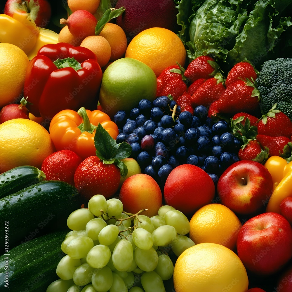 Vibrant Assortment of Fresh Fruits and Vegetables Vibrant Assortment of Fresh Fruits and Vegetables