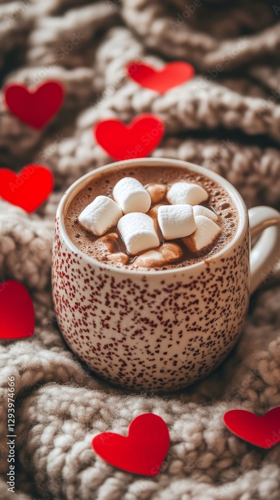 Fototapeta premium Warm Heartwarming Hot Chocolate with Marshmallows