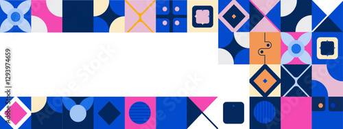 Flat mosaic banners template