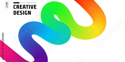 Abstract Rainbow Curves Creative Design, Modern, Colorful, Vibrant, Fluid