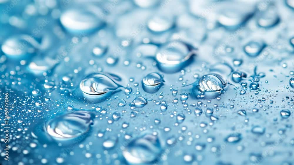 Macro view of water droplets on blue surface fresh dew and raindrop condensation texture
Macro view of water droplets on blue surface fresh dew and raindrop condensation texture