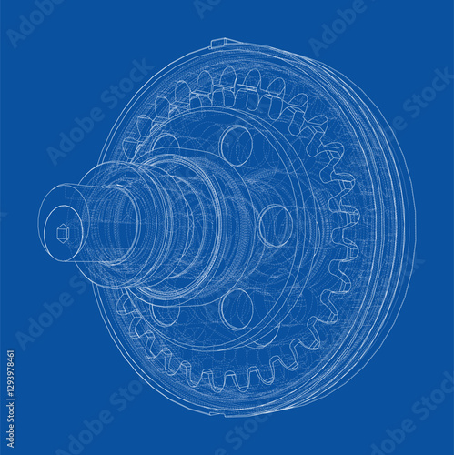 Wave Reducer. Vector illustration, 3d render
