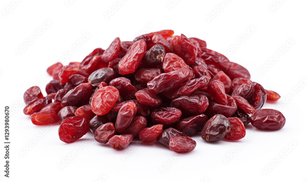 Natural dried cranberries isolated on white Natural dried cranberries isolated on white