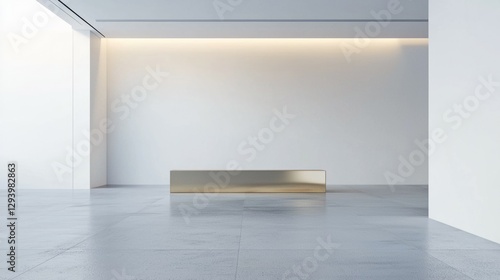 Wallpaper Mural Modern Minimalist Interior with Sleek Bench and Empty Space Torontodigital.ca