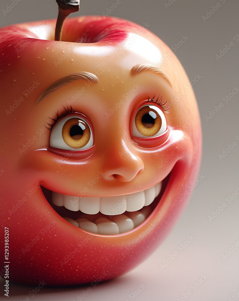 Obraz premium red apple with a smile