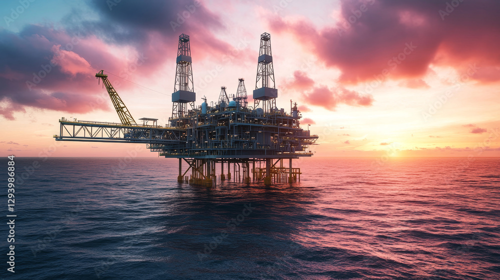 Oil extraction platform vector illustration Oil extraction platform vector illustration