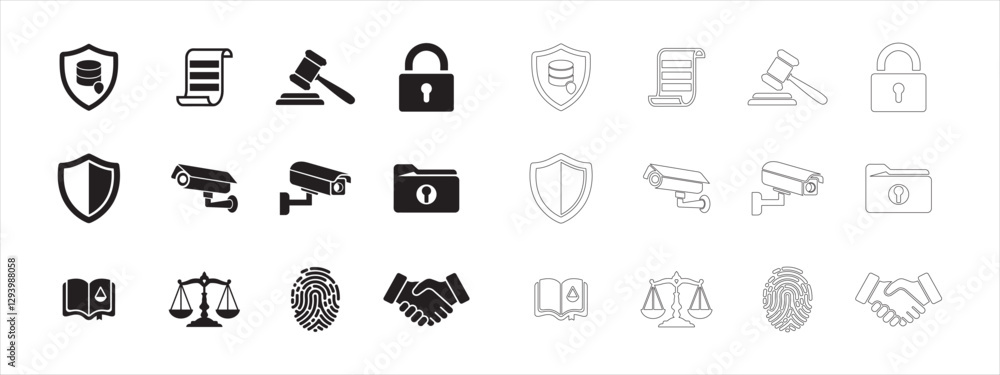 Fototapeta premium Security Icons set. Editable vector icon. Perfect for web and app interfaces, presentations, info graphics, etc. 
