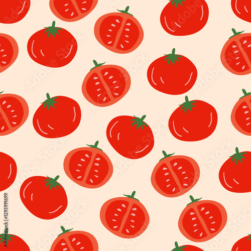 tomato seamless pattern illustration