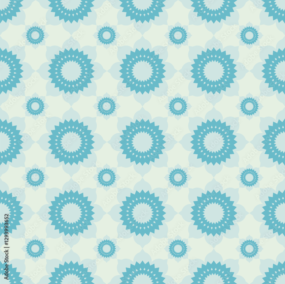 Soft blue geometric flower pattern for background. seamless pattern. Soft blue geometric flower pattern for background. seamless pattern.