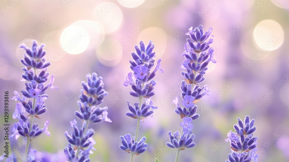 Naklejka premium Soft-focus lavender and violet gradient blur, perfect for serene and calming designs.
