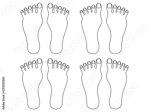 ネイルアートの練習用の両足の爪のイラスト素材4