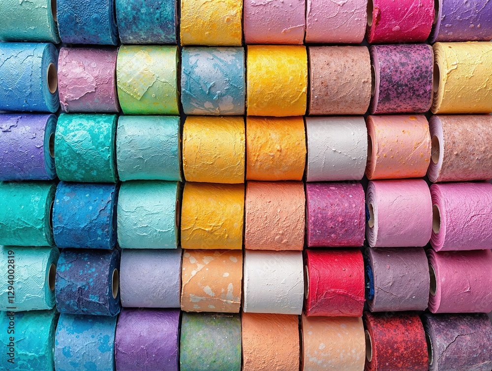 Vibrant pastel toilet paper rolls for creative design inspiration in home decor and craft projects Vibrant pastel toilet paper rolls for creative design inspiration in home decor and craft projects