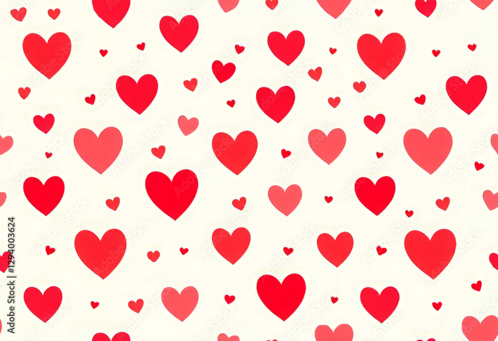 red hearts at a white background, simple seamless pattern, decorative love symbol valentine design red hearts at a white background, simple seamless pattern, decorative love symbol valentine design