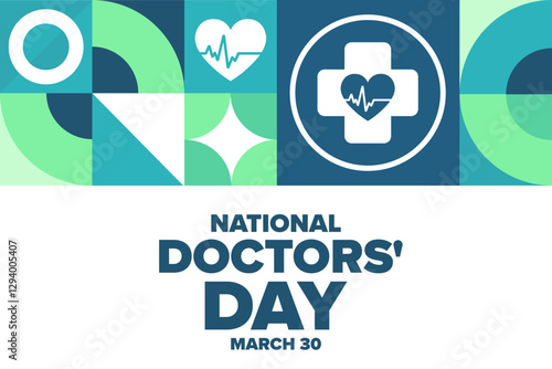 Obraz na płótnie National Doctors' Day. March 30. Holiday concept. Template for background, banner, card, poster with text. Vector EPS10 illustration. w salonie