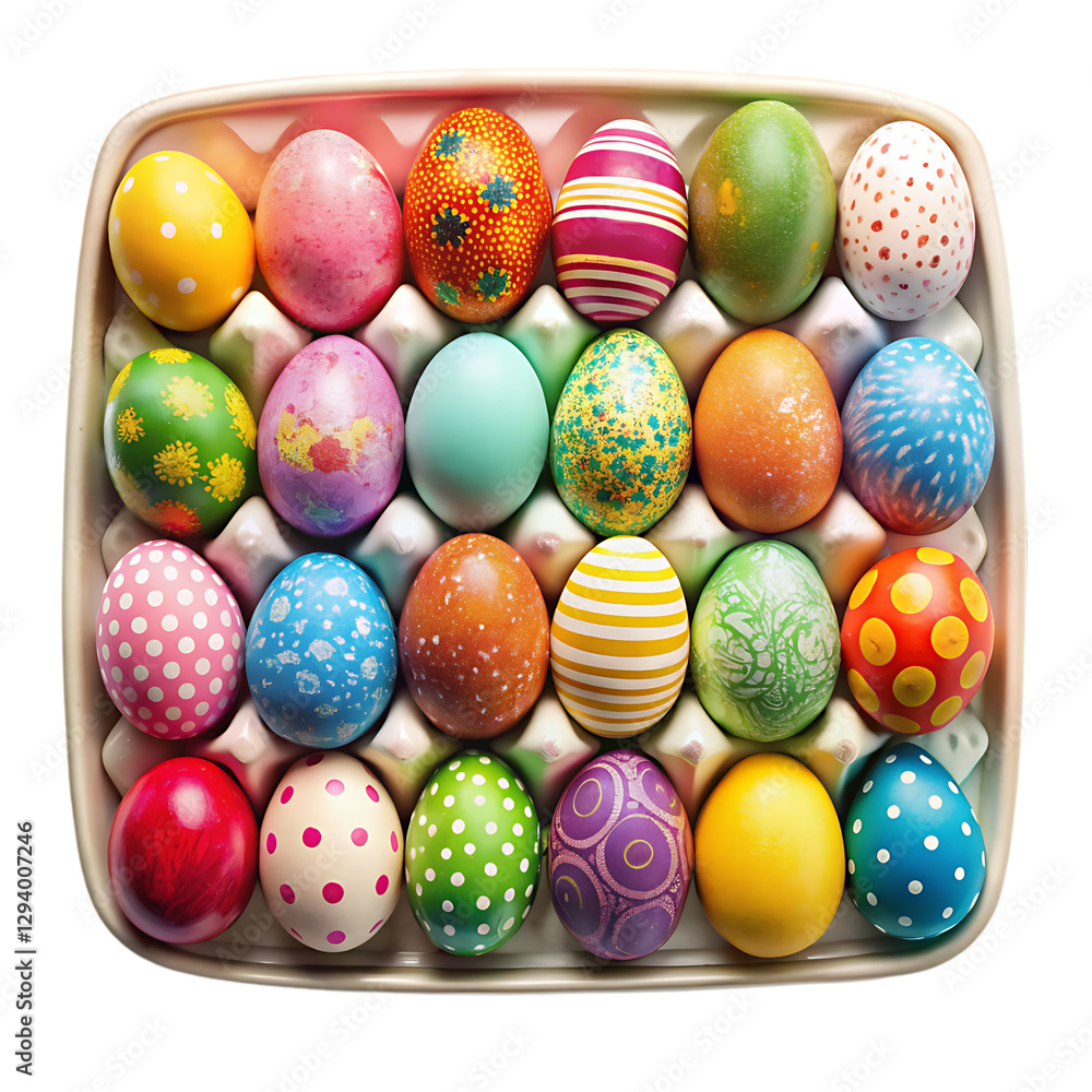 Fototapeta premium Colorful Easter Eggs in Carton