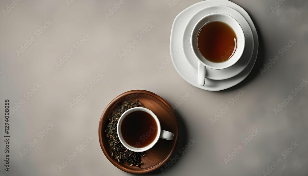 Two Cups of Tea - Top View Two Cups of Tea - Top View